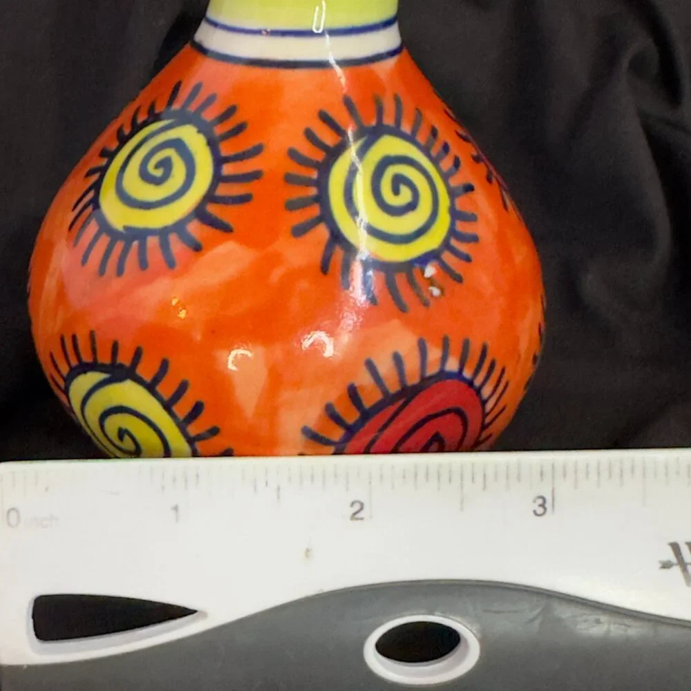 Mini Bud Vase Glossy Orange Green 5
